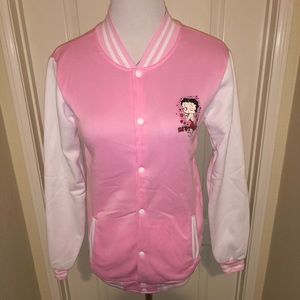 Super cute Betty Boop pink track Jacket size XS